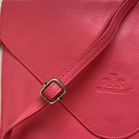 Rowallan Pink Hand Made Fine Leather Envelope Clutch Crossbody Bag Purse - Picture 11 of 14